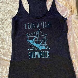 Next Level Apparel Black Tank Top with Blue Graphic